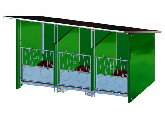 Kälberhütte "Diana" für 3 Kälber (jeweils, 100cm x 170cm) kompletter Bausatz